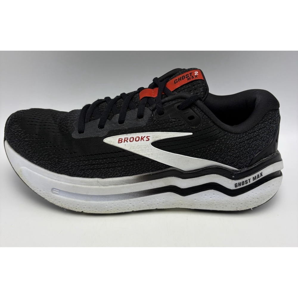 Brooks Ghost Max 2 Sneakers Mens 9 Black White Athletic Running Gym Training